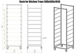 Rack For Kitchen Trays 500x500x1650 3d Cad Model Library Grabcad