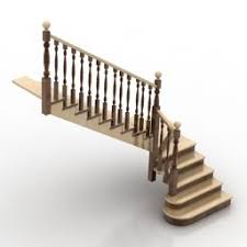 Stair 3d Model Handrails Stair Handrail Stairs