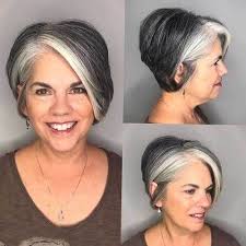 Silver hair men trend is growing very fast. Short Haircut For Older Women Shorthaircuts Shorthaircutsideas Shorthairstyles Crazyforus Shorthairst Gray Hair Highlights Gray Balayage Short White Hair