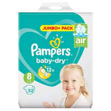 12 to 18 lbs, luvs size 2. Pampers Baby Dry Size 8 Nappies Diapers With Air Channels Jumbo Pack Of 52 On Onbuy