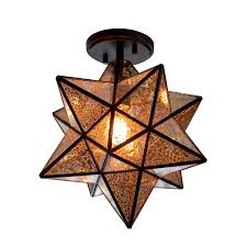 If your new light fixture doesn't match your old mount type, you'll have to remove the bracket from the junction box and change the screws. Star Shaped One Light Semi Flush Pendant Overstock 25444106