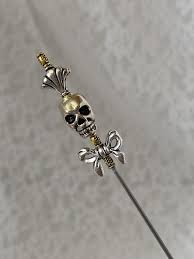 Skull 5 Hat Stick Lapel Pin Sturdy Stick To Use With Cap Etsy Lapel Pins Scarf Pin Corsage Pins