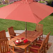 8 X 11 Ft Rectangle Patio Umbrella With Red Orange Terracotta Canopy Shade Patio Umbrella Patio Umbrella