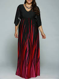 A Line Empire Waist Printed Plus Size Formal Maxi Dress With Batwing Sleeves Maxi Dress With Sleeves Plus Size Dresses Maxi Dress Formal