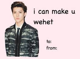 Find out what flavor your crush or partner likes, buy a dozen, stick the card in the box, and then win their heart forever. Kpop Valentine S Cards Tumblr Valentines Cards Tumblr Valentine Memes Valentines Memes
