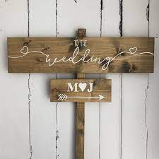 Personalised Wedding Arrow Sign Wooden Wedding Signs Wood Wedding Signs Rustic Wedding Signs