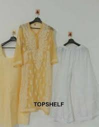 Free Inner Chikankari Georgette Kurti Palazzo Set Indian Lucknowi Chikan Kurta Ebay How to make inner / slip for kurti | easiest way to make. free inner chikankari georgette kurti palazzo set indian lucknowi chikan kurta ebay