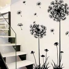 Hot Black Dandelion Sitting Room Bedroom Wall Stickers Household Adornment Wall Stickers O In 2020 Wall Stickers Home Decor Dandelion Wall Decal Wall Stickers Bedroom