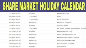 As a stock trader, you should have a better the stock market holidays are alternatively called as trading holidays. Share Market Holiday Calendar Youtube