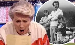 Emma Thompson fights back tears after being surprised with a letter penned  by her late father