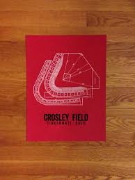 Crosley Field Seating Chart Print Cincinnati Ohio Vintage