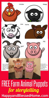 Free Farm Animal Puppets Happy And Blessed Home Baby Animal Art Farm Animals Farm Animals Theme