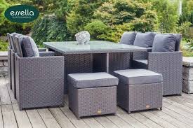 Essella Polyrattan Sitzgruppe Vienna Grau Flachgeflecht Gartenmode De Polyrattan Sitzgruppe Sitzgruppe Polyrattan