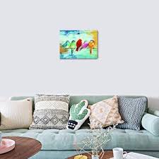 Check spelling or type a new query. Amazon Com Loomarte Bird Pictures Wall Decor Five Singing Birds Oil Painting Canvas Print Artwork Abstract Painting Walls Art For Home Bathroom Bedroom Kitchen Living Room Ready To Hang Framed 12x16 Inch Panel