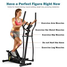 Magnetic Elliptical Machine Trainer Smooth Quiet Driven For Home Gym Exercise In 2020 Home Gym Exercises Gym Workouts Upper Body Workout