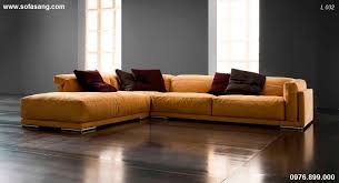 Sofa Goc Chữ L Nổi Bất Với Gam Mau Cam Rực Rỡ Trang Tri Gối Om Tối Mau độc đao Bộ Sofa được Thiết Kế Tren Nền Chất Liệu Da Chan Gỗ