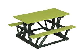 Amish Poly Wood Childs Picnic Table Dark Green And Lime Green Kids Outdoor Furniture Amish Furniture Picnic Table