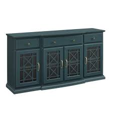 Dark Teal Sideboard Buffet Table With Drawers In 2020 Modern White Sideboard Sideboard Designs Sideboard Storage