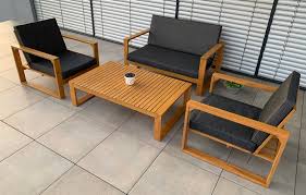 Ebay lounge holzbank terrassen lounge. Vanvilla Gartenmobel Lounge Set Luxambour 1 Tisch 1 Bank 2 Sessel Auflage Grau Ebay