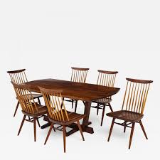Dining tables trestle dining table. George Nakashima George Nakashima Conoid Dining Table Accompanied By Set Of Six New Chairs