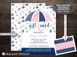 Gift Card Baby Shower Invitation In Blue And Pink Gender Etsy Baby Shower Invitations Gift Card Gender Neutral Baby Shower Invitations