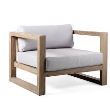Sade Patio Chair With Cushions In 2020 Lounge Chair Outdoor Wood Lounge Chair Modern Outdoor Lounge Chair