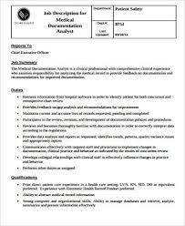 medical records job description sample 11 examples in