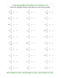 The Converting Mixed Fractions To Improper Fractions Old Math Worksheet From The Fractions Wor Math Fractions Worksheets Mixed Fractions Worksheets Fractions
