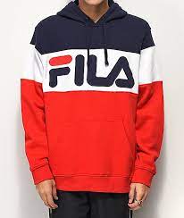 Fila Boys Color Blocked Red White Blue Hoodie Zumiez Blue Hoodie Hoodies Hoodie Zumiez