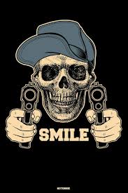 There are many artistic illustrations of gangster lifestyle that are available on image. Smile Notebook Gangster Journal Skull With Guns Composition Book Tattoo Design Gift Books Deluxe 9781696717328 Amazon Com Books