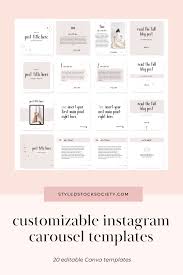 20 Instagram Carousel Post Canva Templates Styled Stock Society In 2020 Instagram Template Design Post Templates Instagram Post Template
