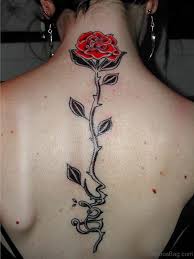 Most populars of rose vine spine tattoo. 61 Lovely Rose Tattoos For Back