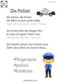 Die Polizei Ein Spannendes Fingerspiel Fur Krippe Kindergarten Polizei Sprachforderung Mit Dieb Fingerspiele Kindergarten Fingerspiele Kinderlieder