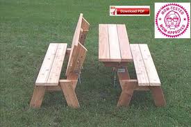 Building your own picnic table. Folding Picnic Table Plan Folding Bench Plan Combo Picnic Etsy
