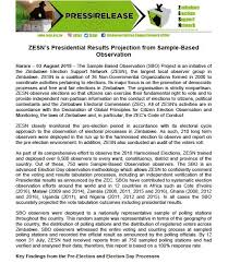 Zesn On Twitter Press Release Zesn S Presidential Results Projection From Sample Based Observation The Statement Is Available On This Link Https T Co Sdadd01jxu Newsdayzimbabwe Dailynewszim Rindaivava Catrionalaing1 Eueomzimbabwe Kubatana