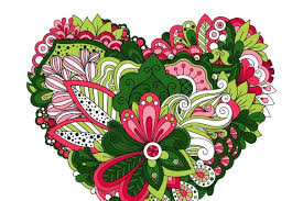 Doodle Summer Flowers In Heart Shape Floral Doodle Ornament Drawing How To Draw Hands