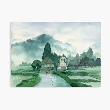 On alibaba.com to find multiple suppliers that can customize the different colors included in the set. Japanese Village After Rain Art Watercolor Painting Print By Suisai Genki Canvas Print By Suisaigenki Redbubble