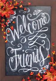 Artfx design studios creates chalkboard signs and chalkboard menus for restaurants and retail businesses. Welcome Friends Chalkboard Fall Chalkboard Sign Fall Sign Bittersweet Welcome Sign Fall Decor Autumn Sign Framed Sign Fall Greeting Fall Chalkboard Chalkboard Decor Chalkboard Art