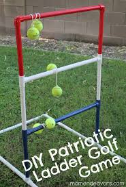 Use circular stencils and spray paint to turn your lawn into a game board. Remodelaholic 25 Diy Backyard Games