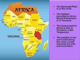 Central african republic chad channel islands, the chile china christmas island cocos (keeling) islands colombia comoros congo congo, the democratic republic of the cook islands costa rica cote. The Serengeti Plain Is In The North The Highest Mountain In Africa Mount Kilimanjaro Is In Tanzania The Lowest Point In Africa Is Also In Tanzania Lake Ppt Download