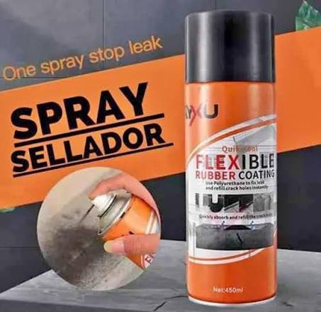 Spray sellador impermeabilizante* Repara filtraciones y grietas de forma  rápida y duradera con este spray sellador impermeabilizante de caucho  flexible, ideal para todo tipo de superficies. ✓ Beneficios principales:  Sella grietas, fugas