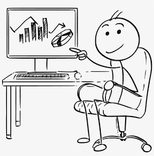Fun cartoon fashion hipster cut pineapple person character mascot with modern laptop computer notebook and blank screen for your. Man Pointing At Screen Charts Cartoon Computer Screen Free Transparent Png Download Pngkey