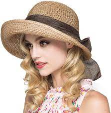 Cyiecw Women Floppy Sun Hat Summer Wide Brim Beach Cap Packable Cotton Straw Hat For Travel Light Brown Summer Hats Summer Hats For Women Womens Straw Hats