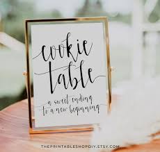Cookie Table Sign Wedding A Sweet Ending To A New Beginning Etsy In 2020 Dessert Table Sign Printable Wedding Signage Cookie Table Wedding