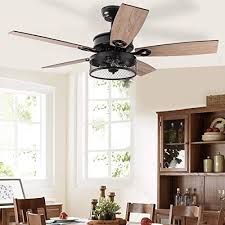 Check spelling or type a new query. Tangkula Farmhouse Ceiling Fan With Light Rustic Led Ceiling Fan With 3 Lights For Indoor W 5 Iron Reversible Blades Remote Control Industrial Cage Light 48 Inch Matte Black Pricepulse