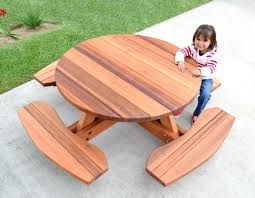 Kid S Round Wood Picnic Table Kit Kids Picnic Table Picnic Table Wooden Picnic Tables