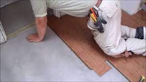 How To Install Laminate Flooring On Concrete Slab In Tiny Room Mryoucandoityourself Youtube