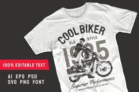 Download Cool Biker Vintage Motorcycle T Shirt Graphic By Universtock Creative Fabrica PSD Mockup Templates