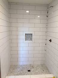 Inherently simple, subway tiles make a statement when applied en masse. Bathroom Large Subway Tile Shower Trendecors
