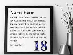 18th Birthday Gift Personalised Framed Poem For Him For Her Etsy In 2021 18th Birthday Gifts Personalized Birthday Gifts Birthday Poems